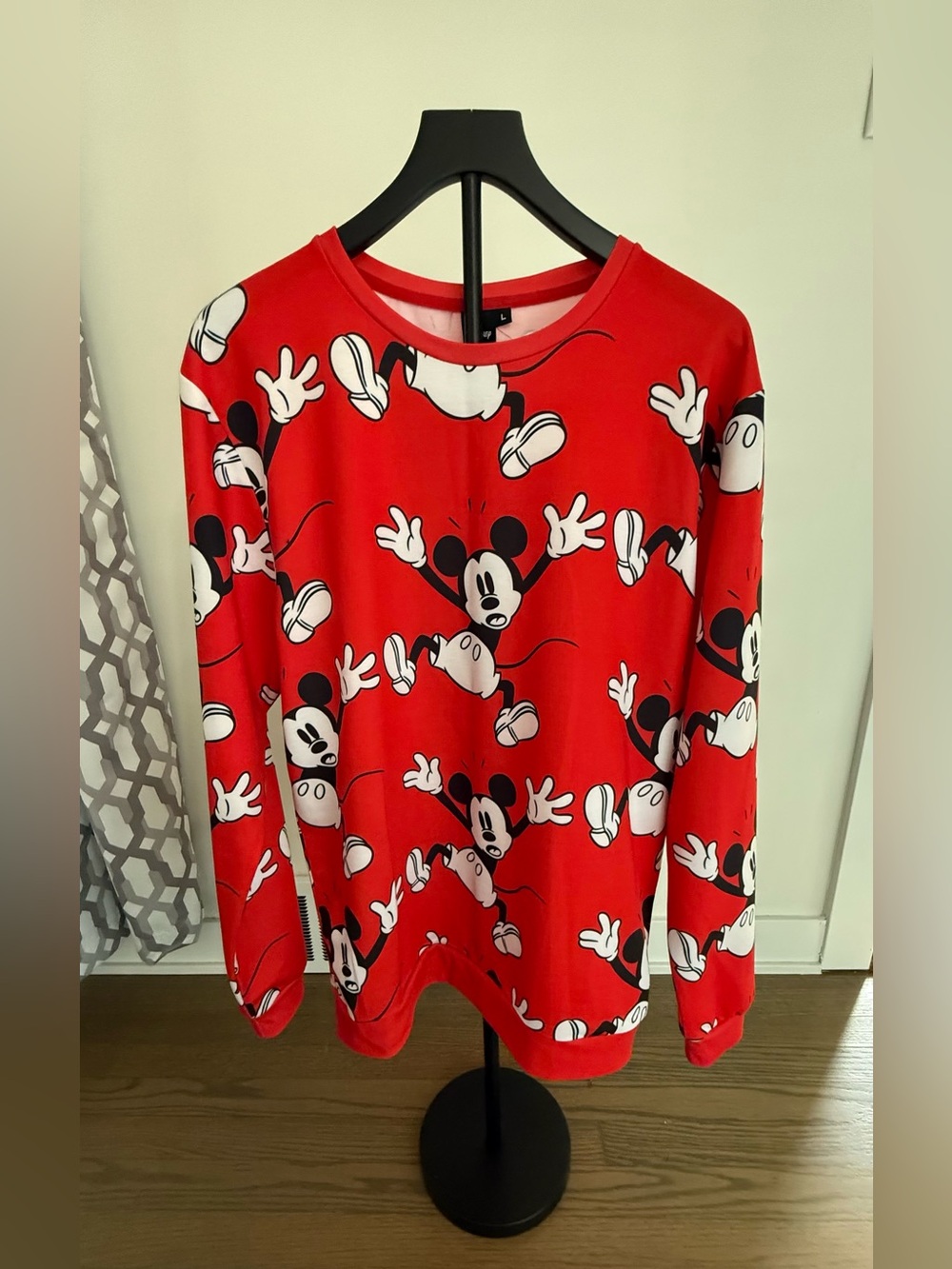 Disney Red Mickey Mouse All-Over Print Men's Cardigan Sweater